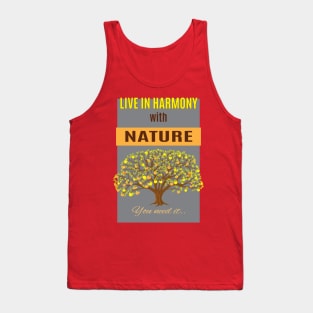 live in harmony with apple tree Tank Top